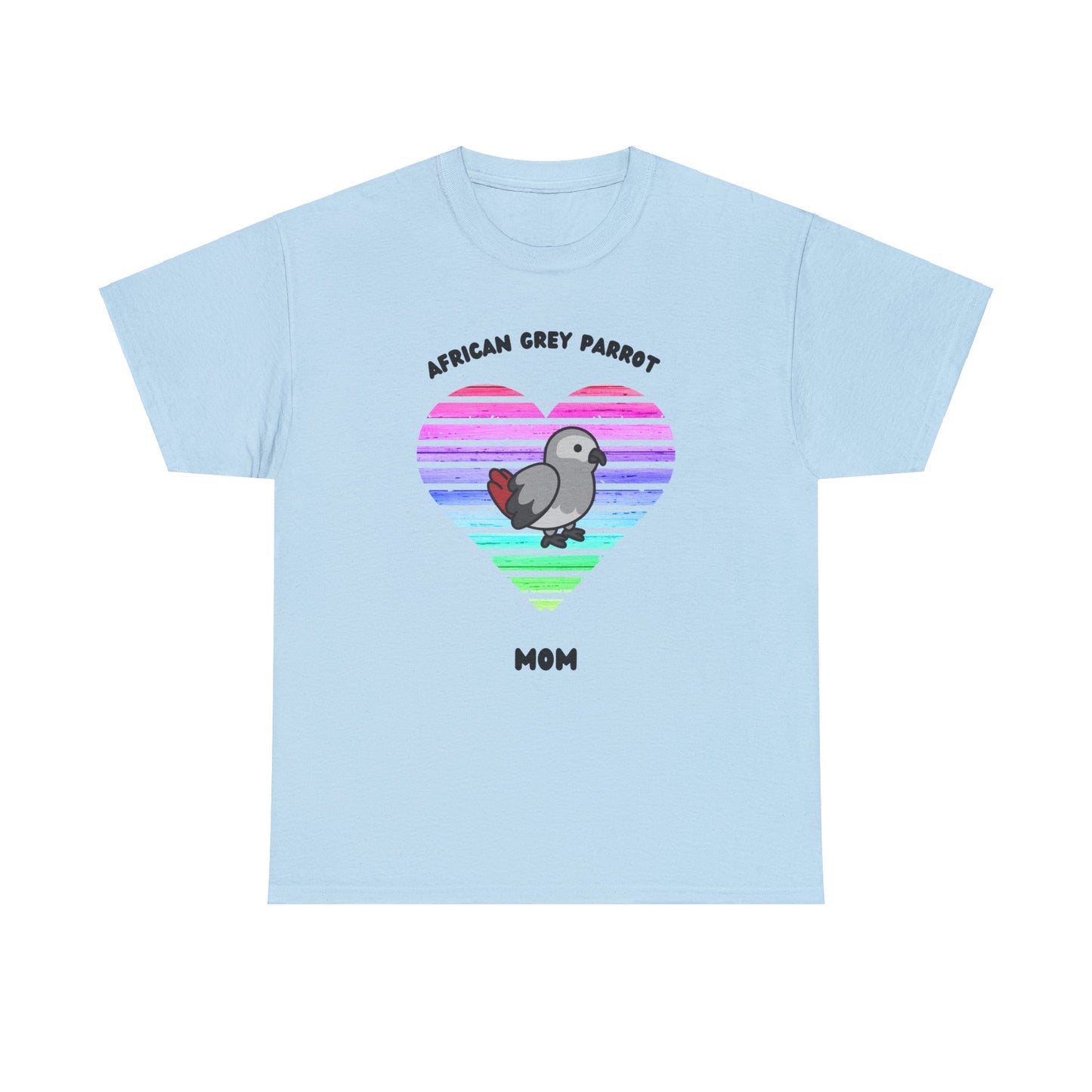 African Gray Parrot Mom Unisex Heavy Cotton Tee, parrot mom shirt, Mother's Day African Grey T shirt