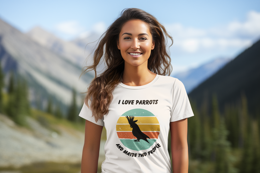 I love Parrots and maybe two people Unisex Heavy Cotton Tee, fun parrot t shirt, I love parrots