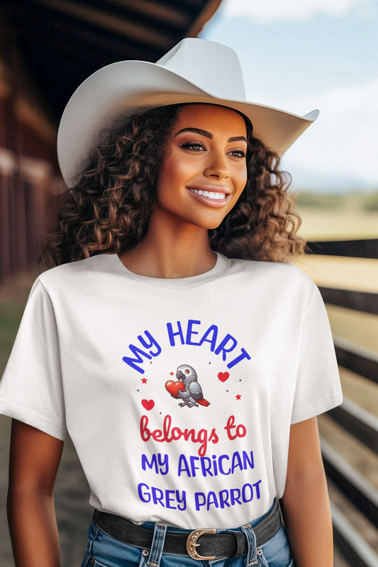 My Heart Belongs to my African Grey Parrot Unisex Ultra Cotton Tee