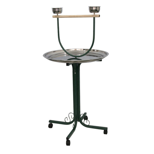 Bird, Parrot T-Stand with Casters and Stainless Steel Dishes 28" X 28" X 53"